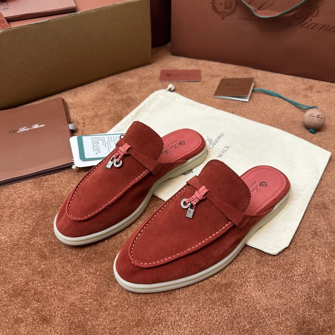 7-952 Loro Piana Babouche Charms Walk Women's Suede Mule FAI1543 LOAU - Image 1