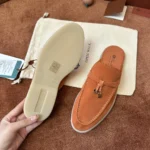 Loro Piana Babouche Charms Walk Women's Suede Mule FAI1543 HOR4 - Image 7