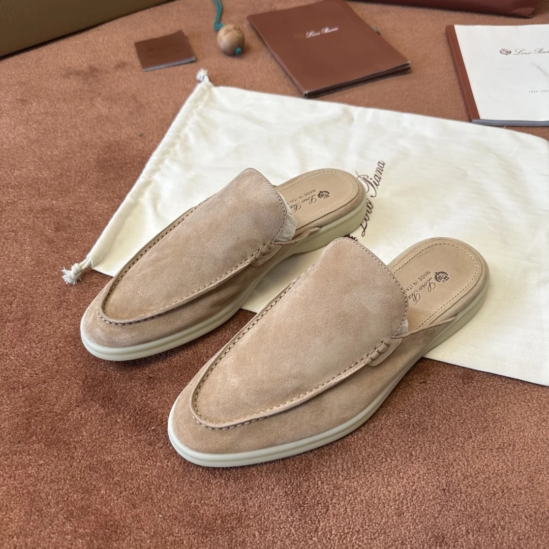 8-1143 Loro Piana Babouche Walk Men's Suede Mule FAM3488 D044 - Image 1
