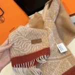 Hermès Chain Jacquard Reversible Lambswool Scarf - Image 8
