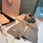Miu Miu Ribbed Knit Cashmere Scarf - Image 7