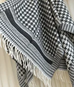 Dior Houndstooth Wool Cashmere Poncho - Image 8
