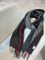 Gucci GG Web Stripe Cashmere Scarf - Image 8