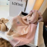 Loewe Anagram Check Cashmere Silk Stole - Image 9