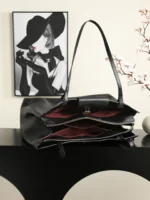 Chanel Supermodel Tote Bag Black Calfskin Gold Double C Logo - Image 8