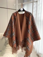 Burberry Classic Check Double-Sided Cape Shawl 130x150cm - Image 8