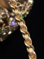 Chanel 26A Handmade Series Colorful Crystal Gold Hollow Spherical Evening Bag - Image 8