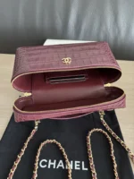 Chanel Crocodile-Embossed Vanity Case with Chain - Image 8