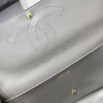 Chanel MaxiC Suede Grey Handbag - Image 8