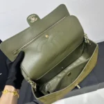 Chanel Maxi Suede Handbag in Army Green - Image 8