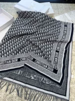 Dior CD Logo Jacquard Large Scarf Shawl Blanket 140*140cm - Image 8