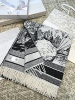 Dior CD Logo Jacquard Large Square Scarf Shawl Blanket 140*140cm - Image 8