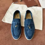 Loro Piana Summer Charms Walk Women's Suede Moccasin FAE5444 W1CZ - Image 7
