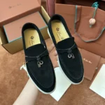 Loro Piana Summer Charms Walk Women's Suede Moccasin FAE5444 8000 - Image 7