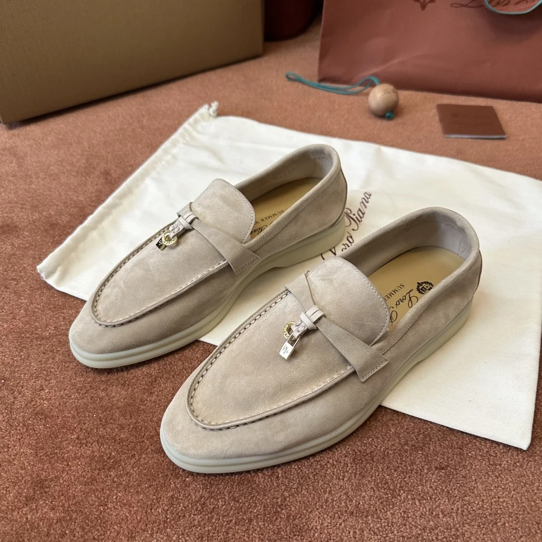 8-791 Loro Piana Summer Charms Walk Women's Suede Moccasin FAE5444 DOEE - Image 1