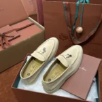 Loro Piana Summer Charms Walk Women's Suede Moccasin FAE5444 2096 - Image 7