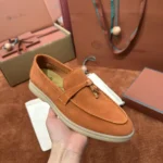 Loro Piana Summer Charms Walk Women's Suede Moccasin FAE5444 HOR4 - Image 7