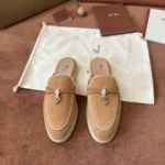Loro Piana Charms Walk Babouche Women's Suede Mule FAL5900 E0HN - Image 7