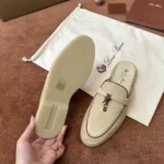 Loro Piana Charms Walk Babouche Women's Suede Mule FAL5900 AOC7 - Image 7