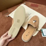 Loro Piana Charms Walk Babouche Women's Suede Mule FAL5900 30ES - Image 7
