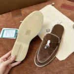 Loro Piana Charms Walk Babouche Women's Suede Mule FAL5900 HOL5 - Image 7