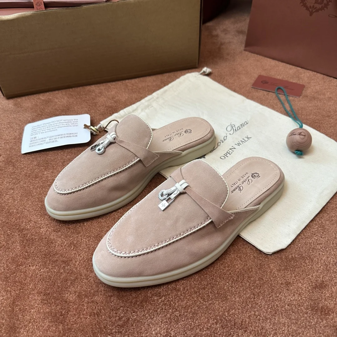 8-868 Loro Piana Charms Walk Babouche Women's Suede Mule FAL5900 3873 - Image 1