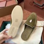 Loro Piana Charms Walk Babouche Women's Suede Mule FAL5900 5015 - Image 7