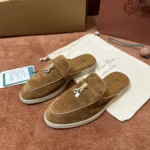Loro Piana Charms Walk Babouche Women's Suede Mule FAL5900 HA85