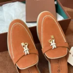 Loro Piana Charms Walk Babouche Women's Suede Mule FAL5900 HOR4 - Image 7