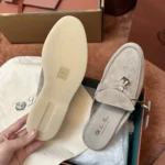 Loro Piana Babouche Charms Walk Women's Suede Mule FAI1543 D746 - Image 7