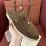 Loro Piana Babouche Charms Walk Women's Suede Mule FAI1543 H0X4 - Image 7
