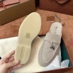 Loro Piana Babouche Charms Walk Women's Suede Mule FAI1543 A760 - Image 7