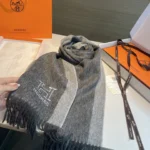Hermès H Logo Reversible Lambswool Scarf - Image 8