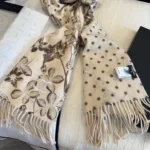 Chanel Camellia Print Wool Scarf - Image 9