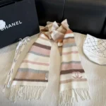 Chanel CC Check Cashmere Scarf - Image 8