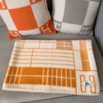 Hermès Geometric Wool Cashmere Blanket - Image 9