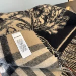 Burberry Equestrian Knight Reversible Cashmere Shawl - Image 9