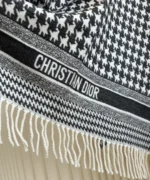 Dior Houndstooth Wool Cashmere Poncho - Image 9