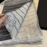 Chanel Coco Silhouette Striped Stole - Image 9