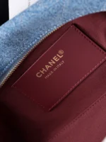 Chanel 26A Denim Chain Bowling Bag 32cm - Image 9