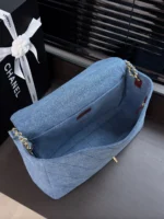 Chanel 26S Denim Maxi Flap Bag 38.5cm - Image 9