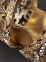 Chanel 25A Handcrafted Gold Hollow Spherical Evening Bag - Image 9
