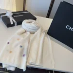 Chanel 24A Rainbow Sequin CC Wool Shawl 65x180cm - Image 9