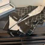Chanel Double-Sided Diamond Logo Scarf 198*68cm - Image 9