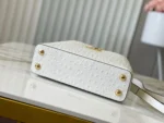 Louis Vuitton Capucines BB White Ostrich Crystal LV Bag 26.5cm - Image 9