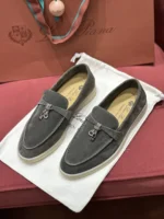 Loro Piana Summer Charms Walk Women's Suede Moccasin FAE5444 50W3