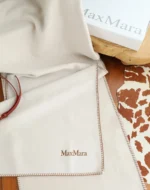 Maxmara Cape Coat Wool Blend Embroidered Leather Belt 140*140 - Image 9