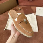 Loro Piana Charms Walk Babouche Women's Suede Mule FAL5900 E0HN - Image 8