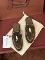 Loro Piana Charms Walk Babouche Women's Suede Mule FAL5900 H0X4 - Image 8