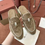 Loro Piana Charms Walk Babouche Women's Suede Mule FAL5900 HOVY - Image 8